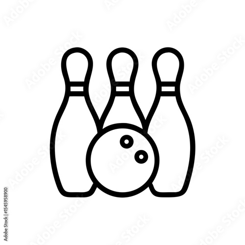 Icon of a bowling ball and pins representing the sport