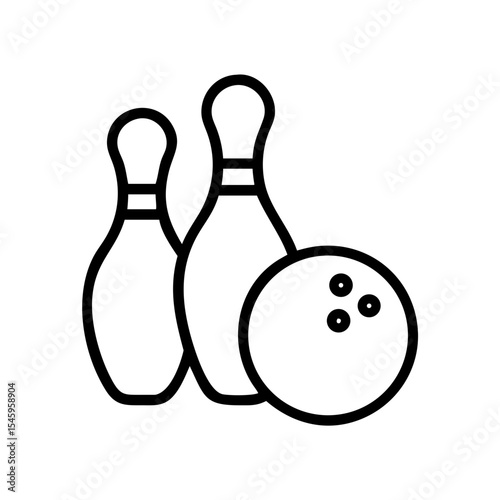 Icon of a bowling ball and pins representing the sport
