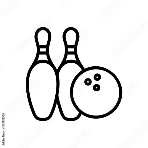 Icon of a bowling ball and pins representing the sport