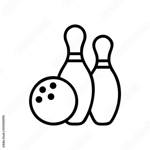 Icon of a bowling ball and pins representing the sport