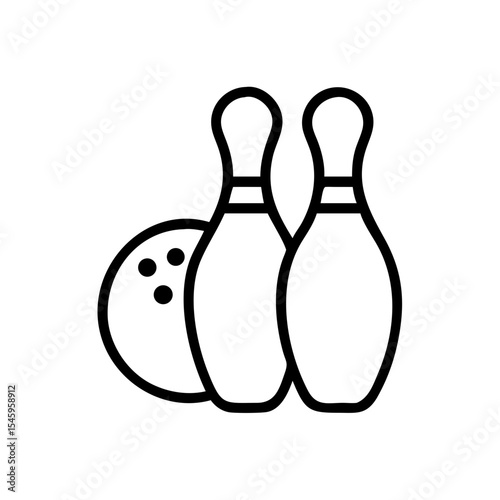 Icon of a bowling ball and pins representing the sport