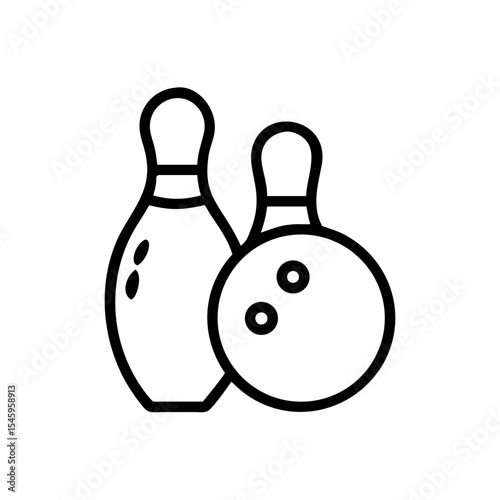 Icon of a bowling ball and pins representing the sport