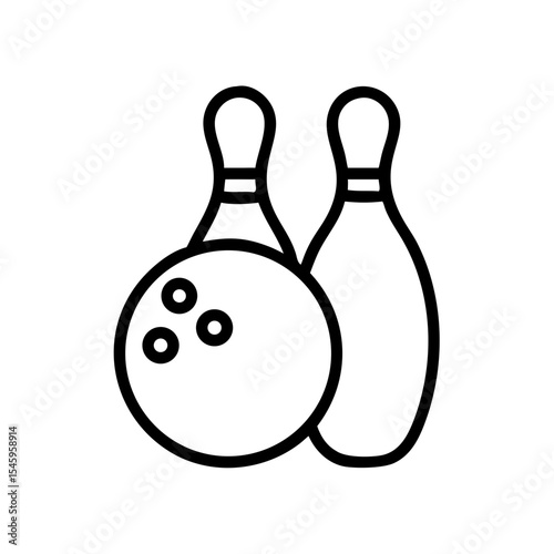 Icon of a bowling ball and pins representing the sport