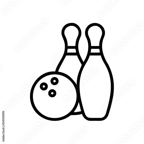 Icon of a bowling ball and pins representing the sport
