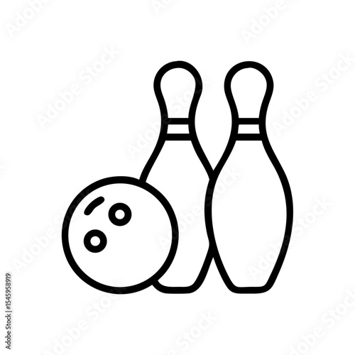 Icon of a bowling ball and pins representing the sport