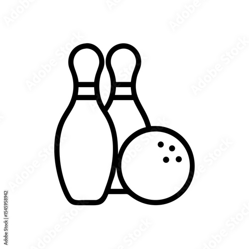 Icon of a bowling ball and pins representing the sport
