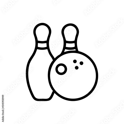 Icon of a bowling ball and pins representing the sport