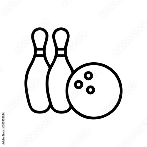 Icon of a bowling ball and pins representing the sport