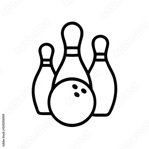 Icon of a bowling ball and pins representing the sport
