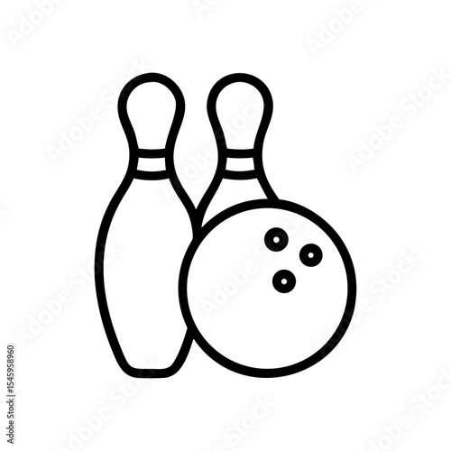 Icon of a bowling ball and pins representing the sport