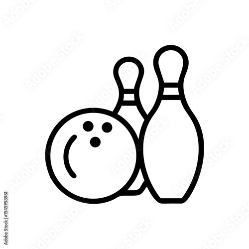 Icon of a bowling ball and pins representing the sport