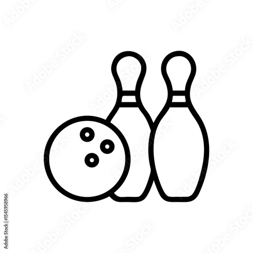 Icon of a bowling ball and pins representing the sport