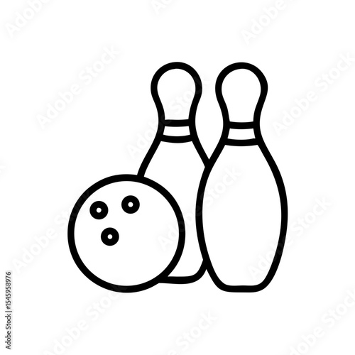 Icon of a bowling ball and pins representing the sport