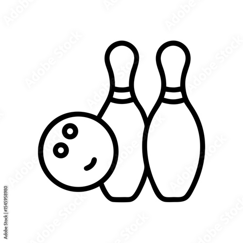 Icon of a bowling ball and pins representing the sport