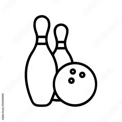 Icon of a bowling ball and pins representing the sport