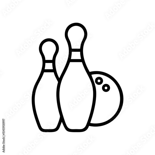 Icon of a bowling ball and pins representing the sport
