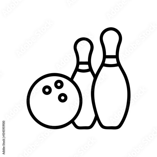 Icon of a bowling ball and pins representing the sport