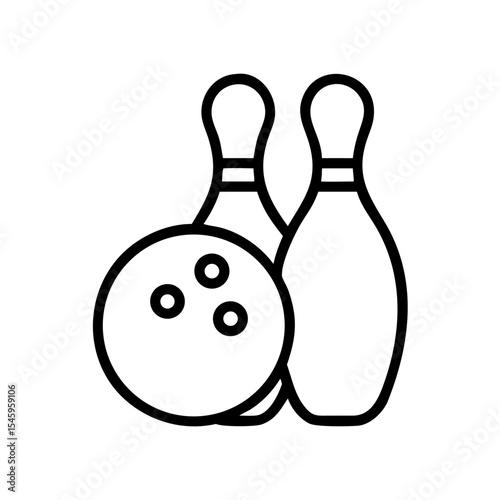 Icon of a bowling ball and pins representing the sport