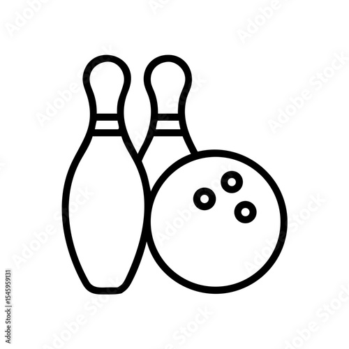 Icon of a bowling ball and pins representing the sport