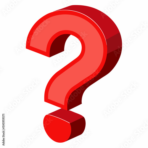 Three dimensional red question mark symbol illustration