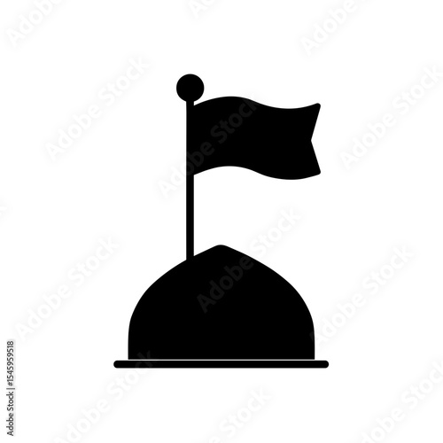 Religious dome with flag icon in filled style