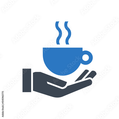 Hand Holding Hot Coffee Cup Icon