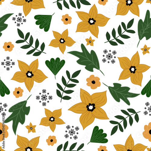 Wallpaper Mural  Floral pattern seamless ,flower branches seamless pattern , vector , illustration ,flowers pattern design Seamless flower pattern with colorful little flowers. Simple flat bright flowers background Torontodigital.ca