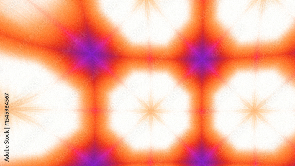 Obraz premium Abstract Radiant Burst with Soft Grain Texture, Symmetrical Glow Pattern in Psychedelic Style, Radiating Circular Abstract with Subtle Noise, Kaleidoscopic Starburst with Gradient Flow