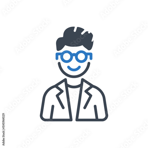 Scientist with Glasses Icon