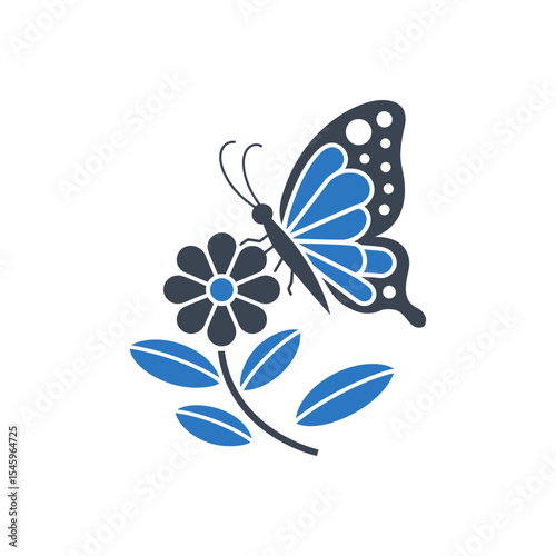 Butterfly on Flower Icon