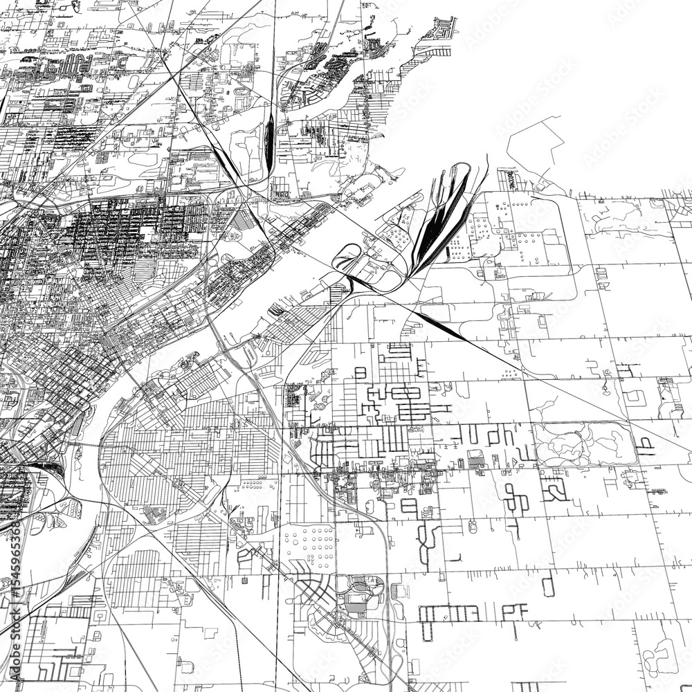 Naklejka premium 3D illustration of city and urban in Toledo USA