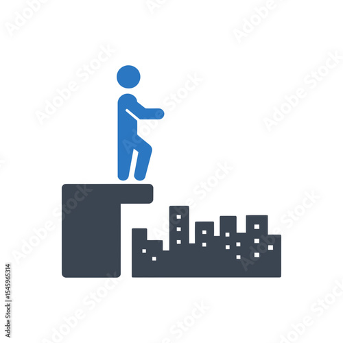 Person Overlooking City icon