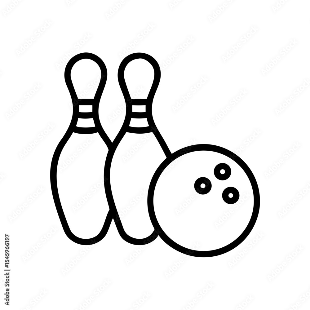 Fototapeta premium Icon of a bowling ball and pins representing the sport