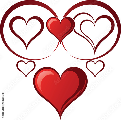 Heart Design with Decorative Elements Vector