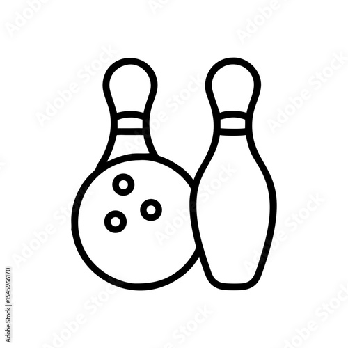 Icon of a bowling ball and pins representing the sport