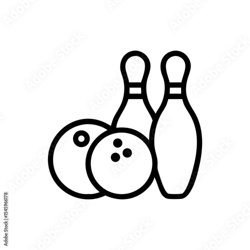 Icon of a bowling ball and pins representing the sport