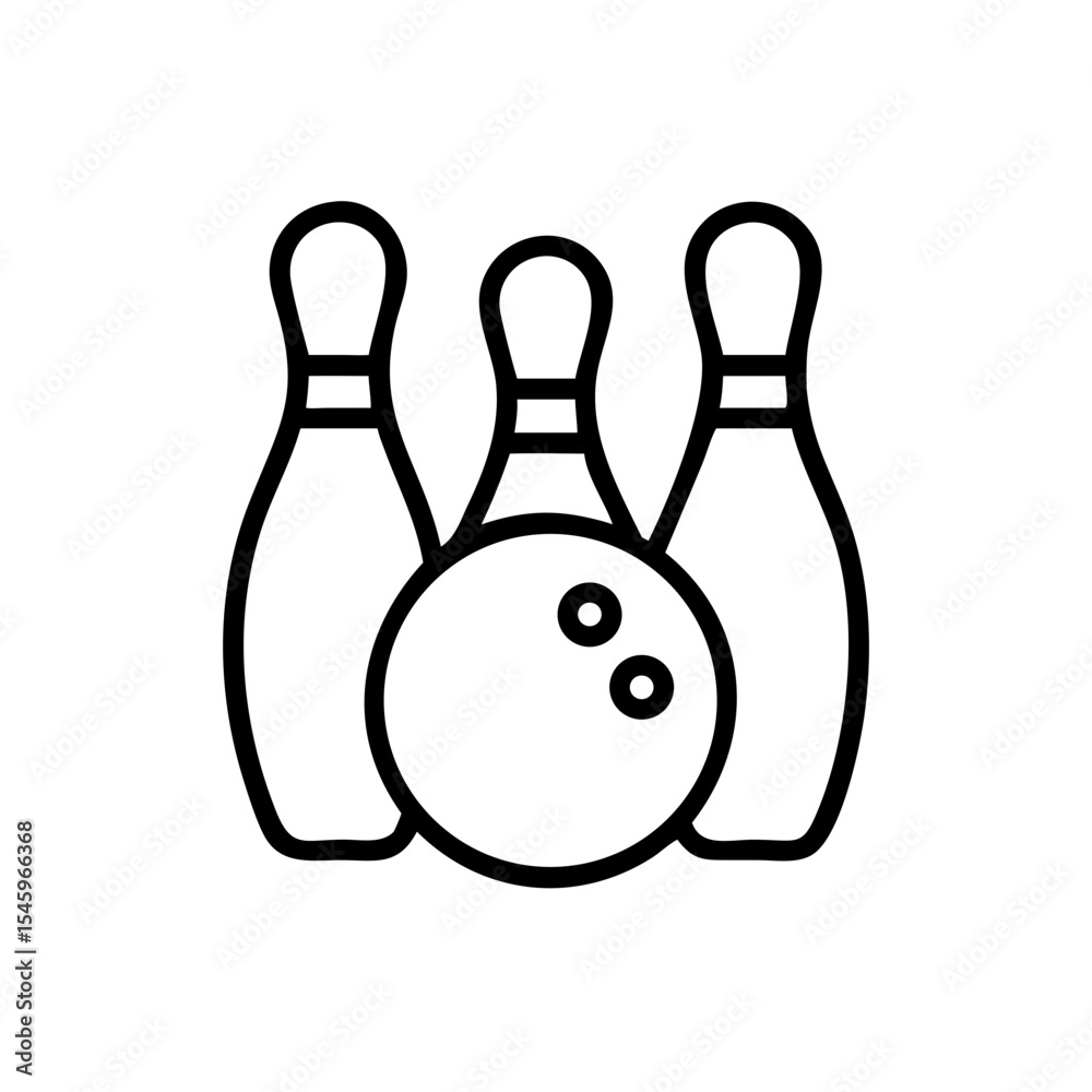 Fototapeta premium Icon of a bowling ball and pins representing the sport