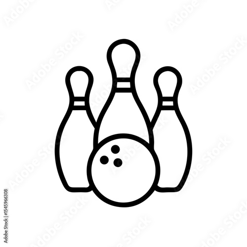Icon of a bowling ball and pins representing the sport
