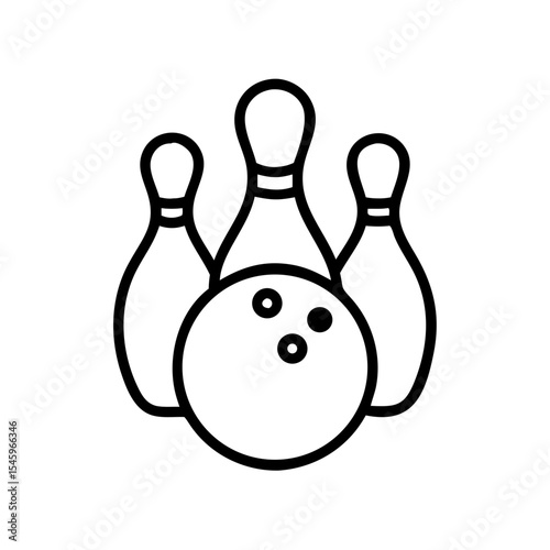 Icon of a bowling ball and pins representing the sport