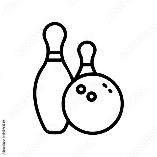 Icon of a bowling ball and pins representing the sport