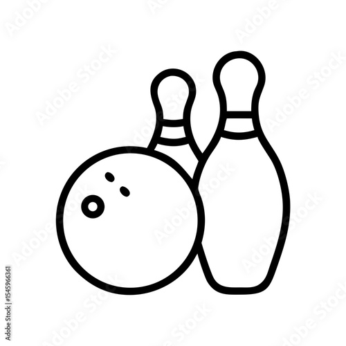 Icon of a bowling ball and pins representing the sport