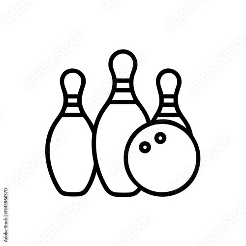Icon of a bowling ball and pins representing the sport