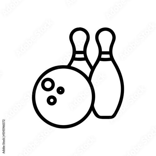 Icon of a bowling ball and pins representing the sport
