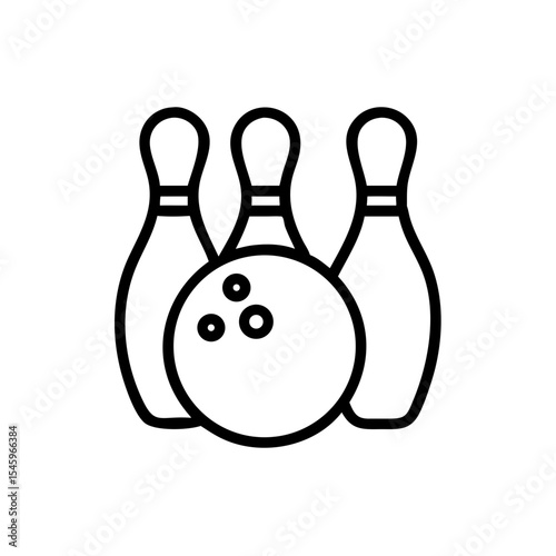 Icon of a bowling ball and pins representing the sport