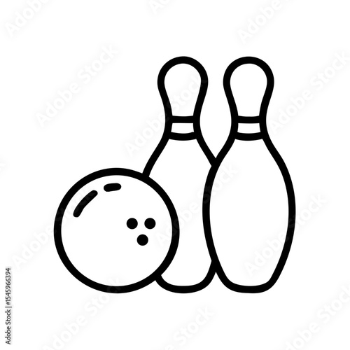 Icon of a bowling ball and pins representing the sport