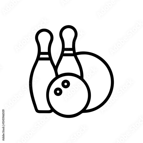 Icon of a bowling ball and pins representing the sport