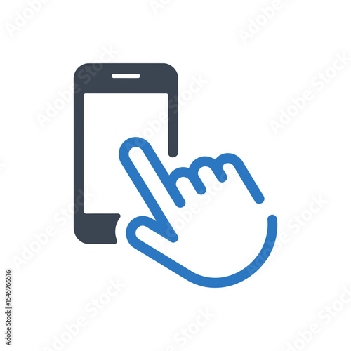 Hand Touching Phone Icon