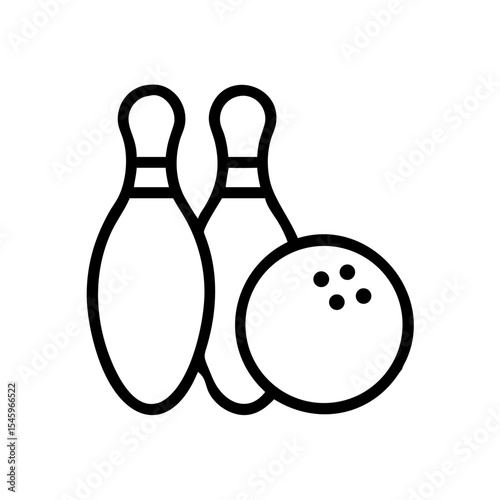 Icon of a bowling ball and pins representing the sport