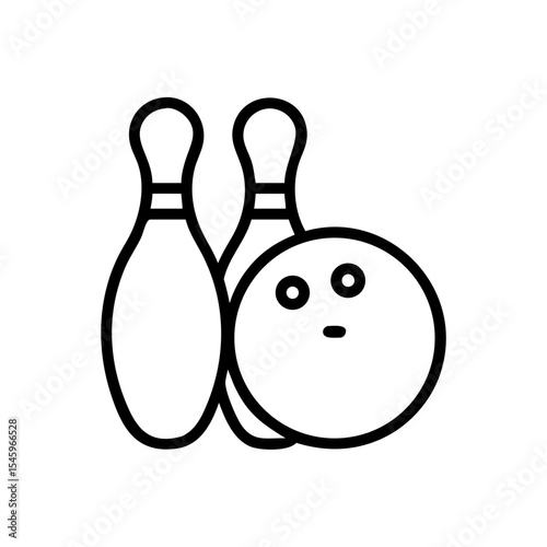 Icon of a bowling ball and pins representing the sport