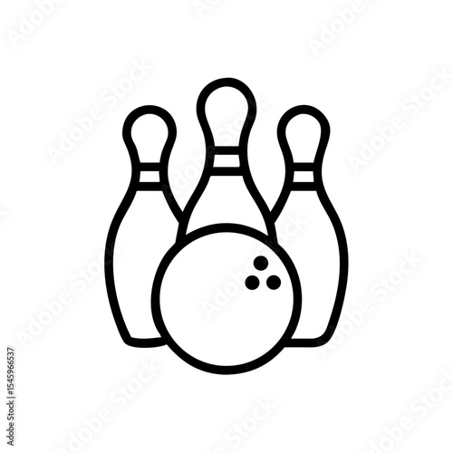Icon of a bowling ball and pins representing the sport